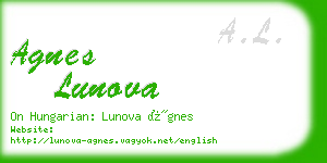 agnes lunova business card